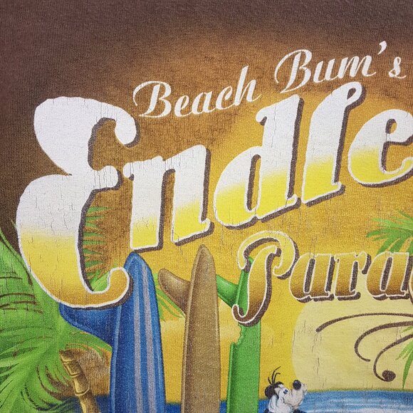 Vintage DISNEY Tee Shirt Large US L Beach Bum's Endless Paradise California - Picture 12 of 16